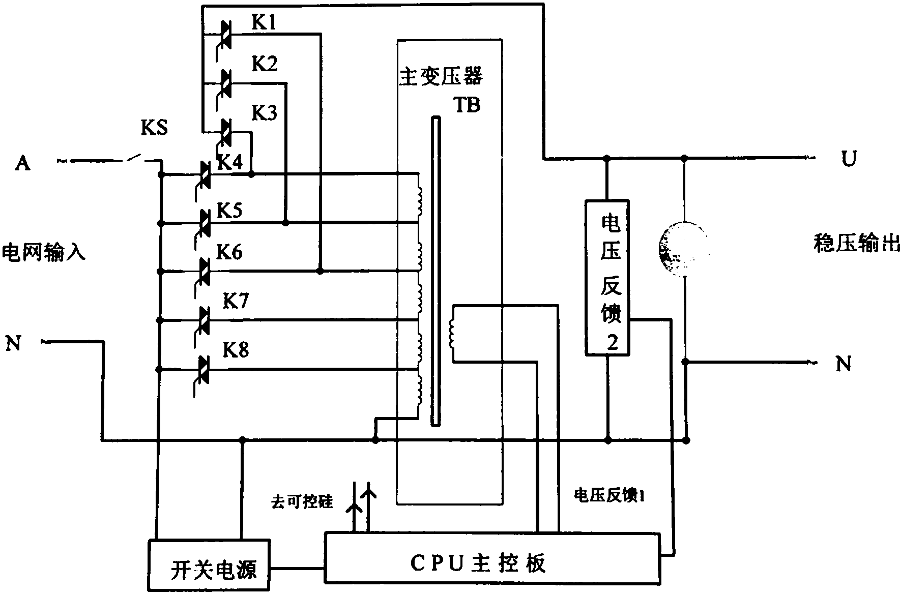 cn206441029u_一种新型自耦无触点稳压器有效