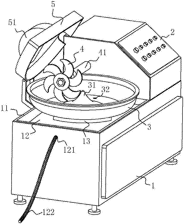 一种可排水斩拌机