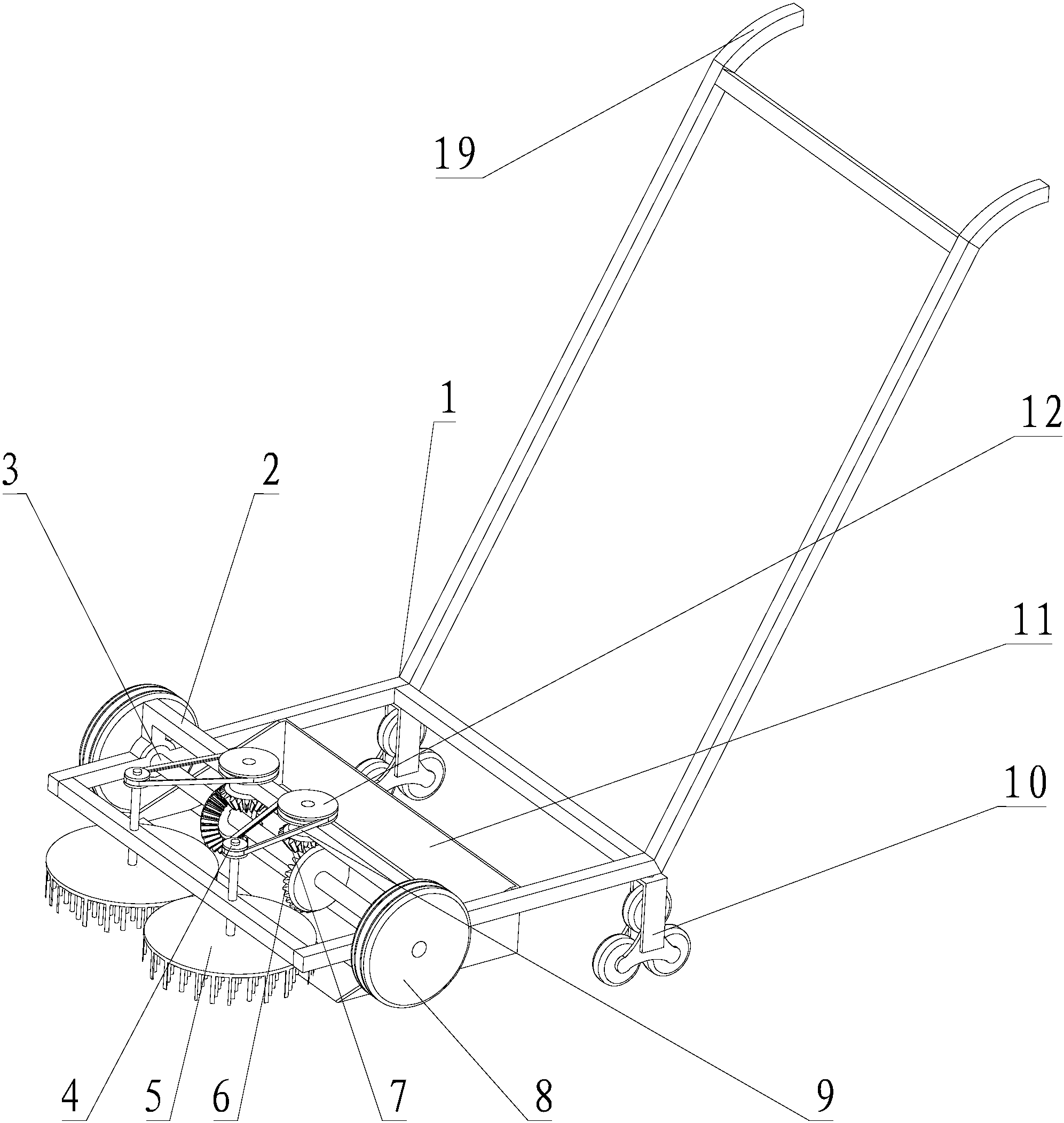 cn207244519u_一种手推式扫地机有效