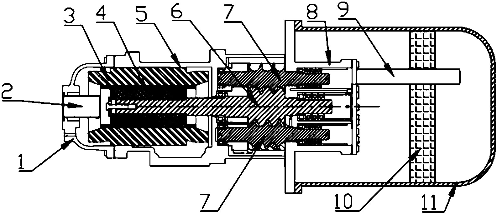一种三个螺杆组成的半封闭容积式螺杆制冷压缩机