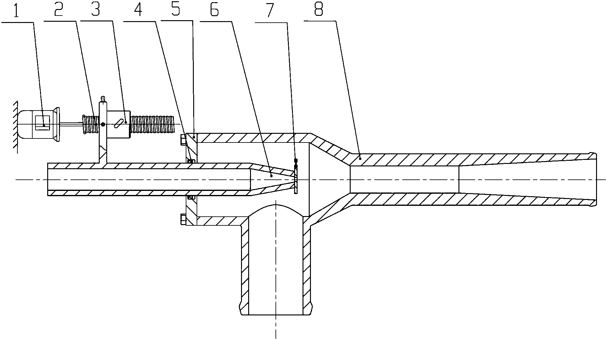 cn207393591u_一种燃料电池发动机系统可调孔径及喷嘴距的喷射器有效