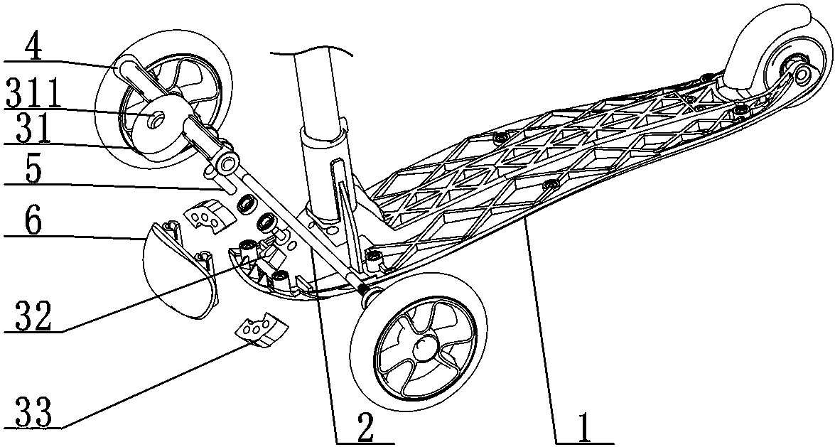 cn207523873u_一种滑板车的转向结构有效