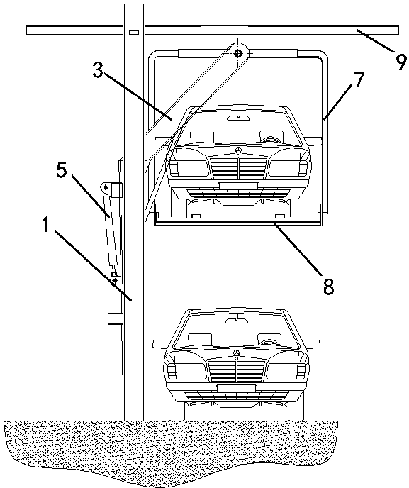 cn207597973u_吊篮式立体停车装置有效