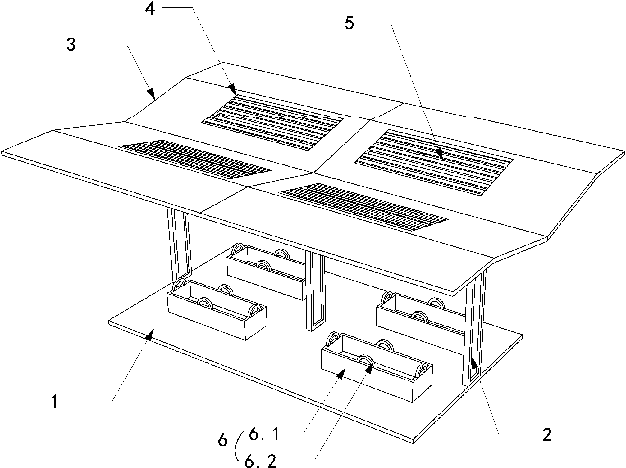 cn207609199u_一种钢顶部出料钢筋加工棚有效