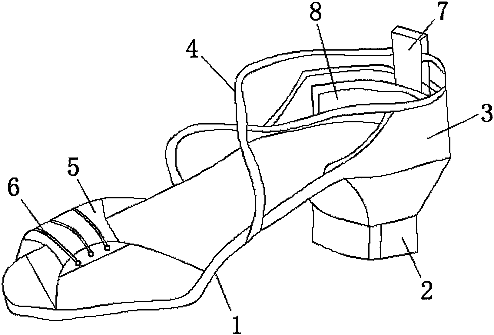 cn207678925u_一种护脚拉丁舞鞋有效