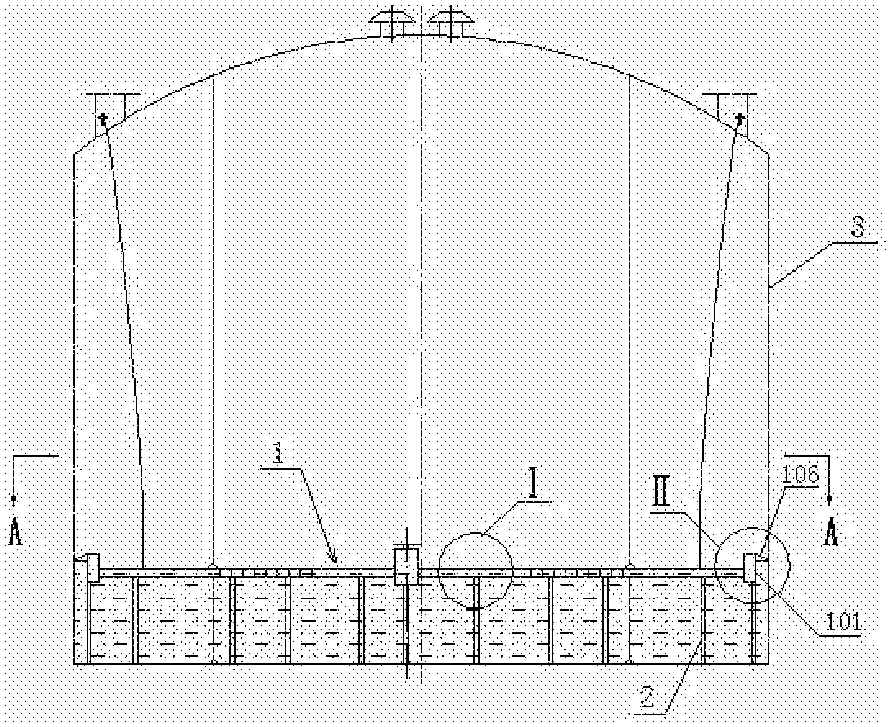 一种储罐全接液金属内浮顶