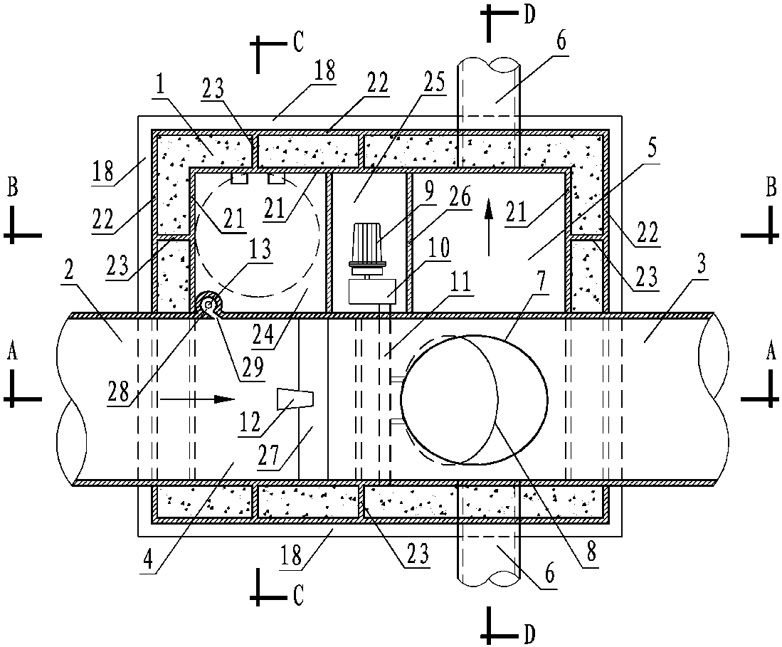 cn207959463u_截留倍数可调的塑料混凝土混合结构智能截污井有效