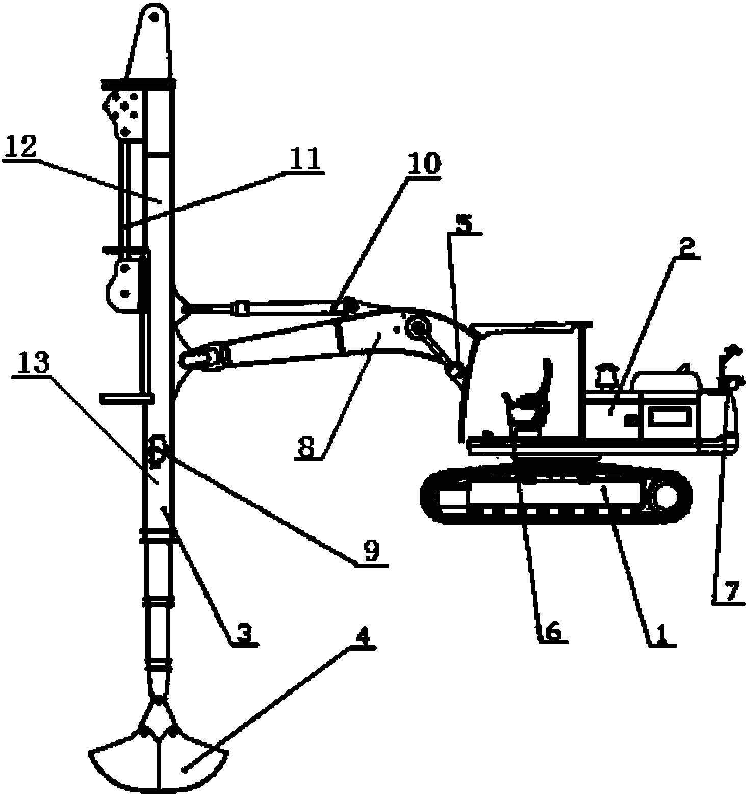 cn207998883u_一种用于深挖作业的伸缩臂挖掘机有效