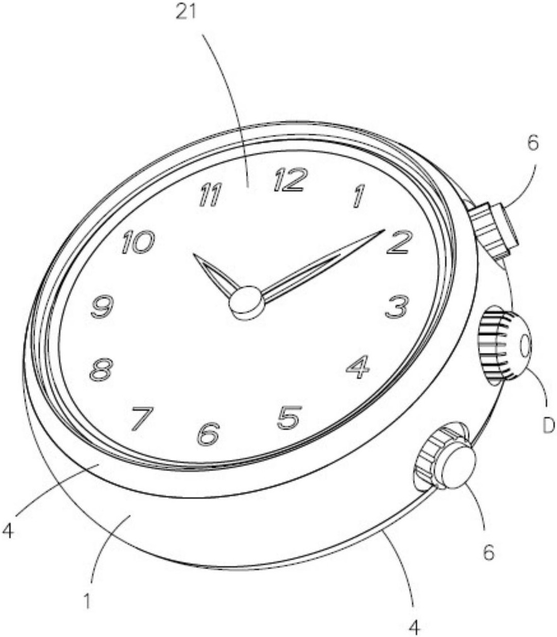 具有双面表面的手表结构