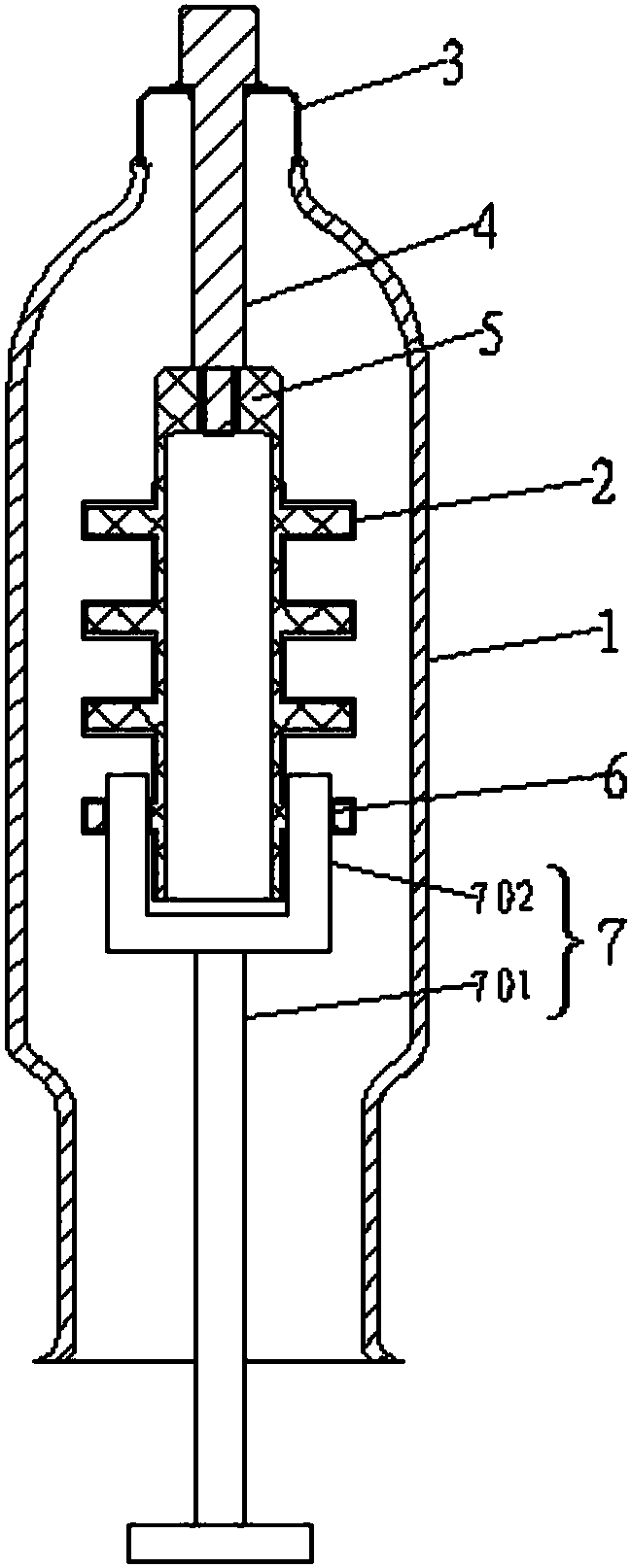 cn208111391u_电子管石墨阳极安装结构有效