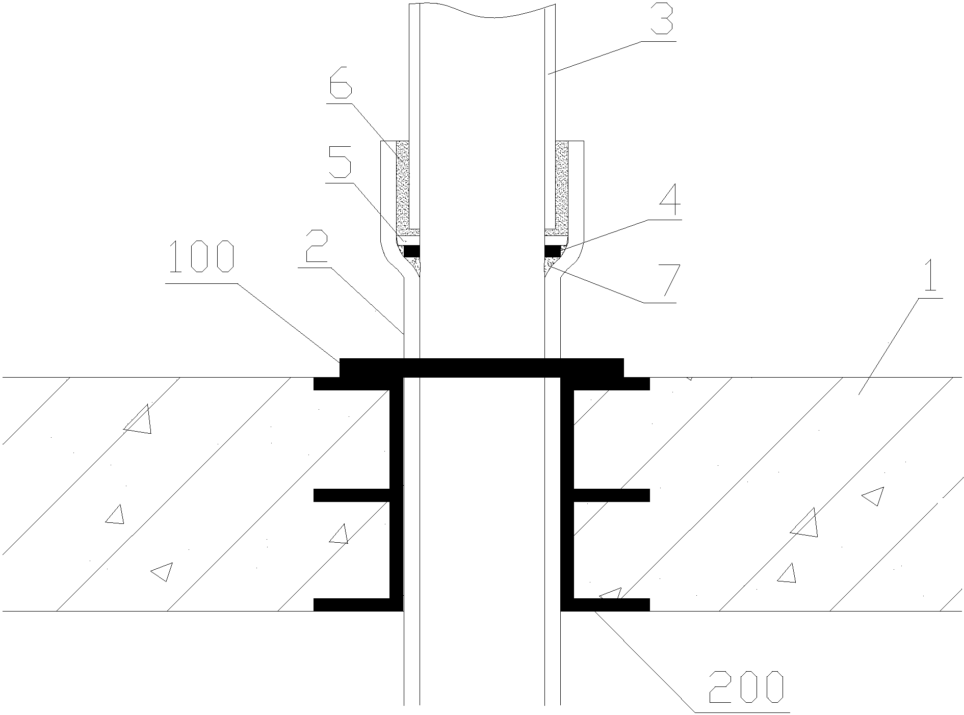cn208123639u_排水管道穿越人防顶板的结构体系有效