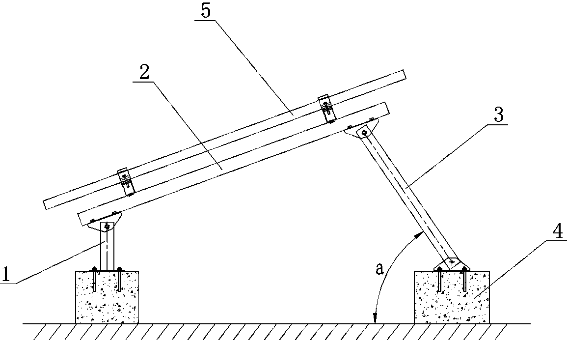 cn208349602u_用于混凝土平屋顶安置太阳能电池板的配重支架有效