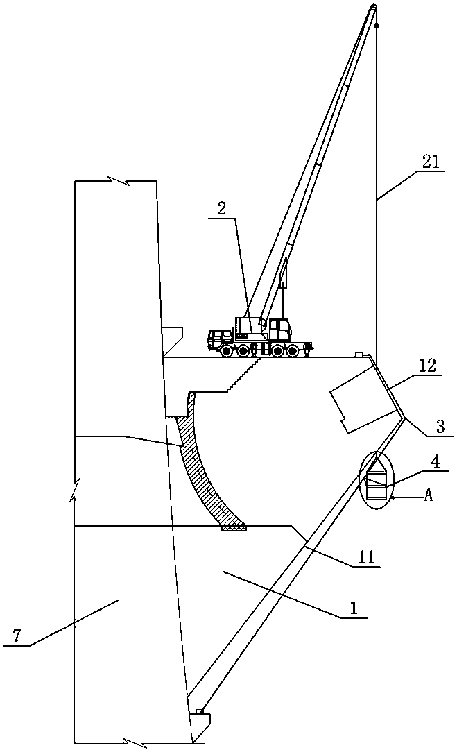 cn208533474u_用于高拱坝倒悬部位作业的吊篮系统有效