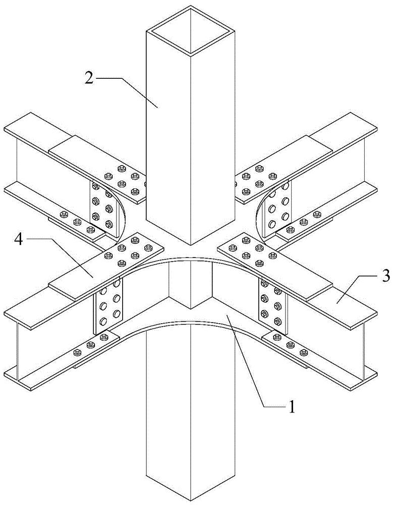 cn209114604u_一种用于轧制钢梁与钢柱刚性连接的节点结构及住宅结构