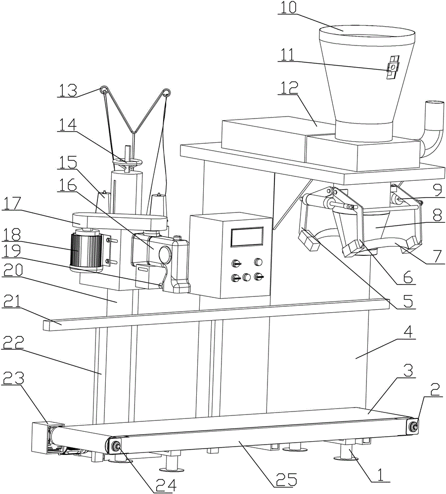 cn209427136u_一种用于化肥的自动装袋缝包机有效