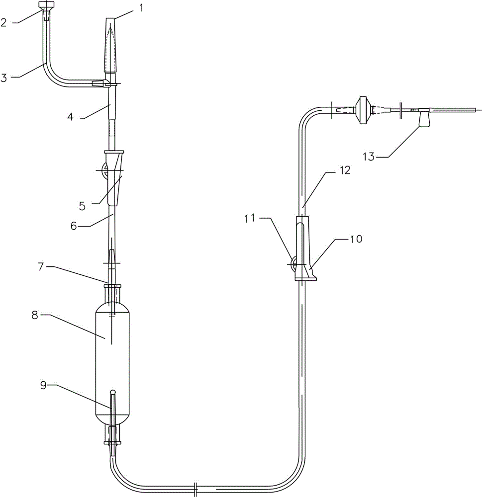 cn209451049u_一种自动排气单插式输液器有效