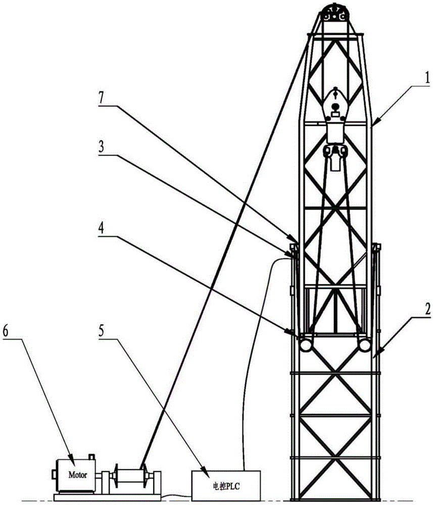 cn209687421u_一种用于石油钻机井架的起升防脱保护装置有效