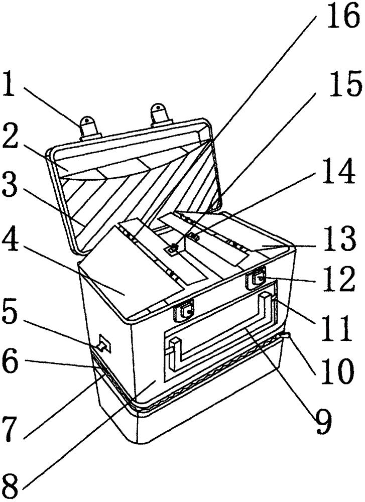 本实用新型公开了一种移动式医疗用品急救箱,包括主体,所述主体的上端