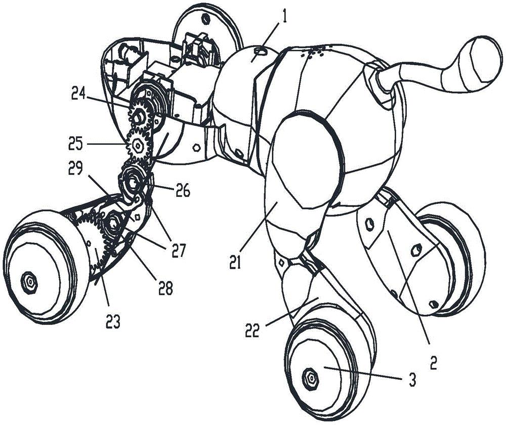机器狗的腿部活动机械结构