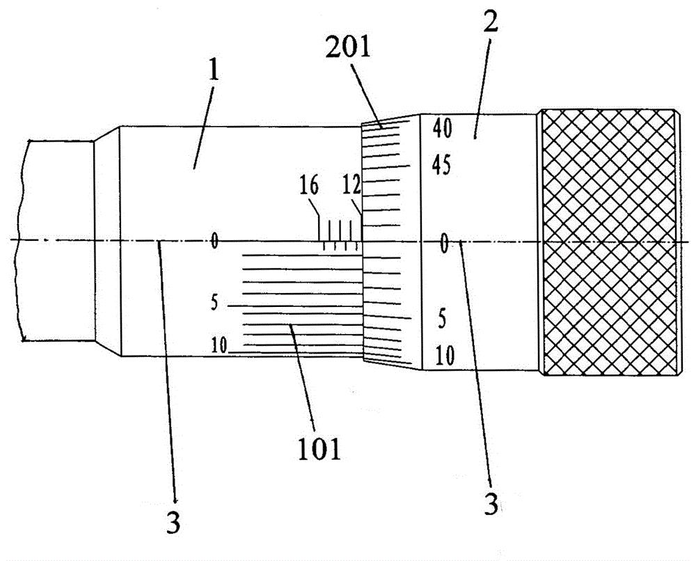 cn210036483u_12mm以上机械三点内径千分尺的高分辨率读数装置有效
