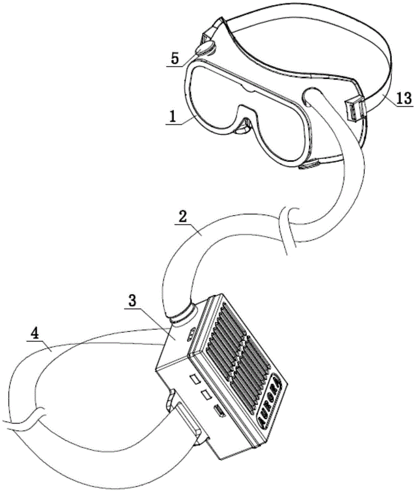 一种主动送风净化护目镜