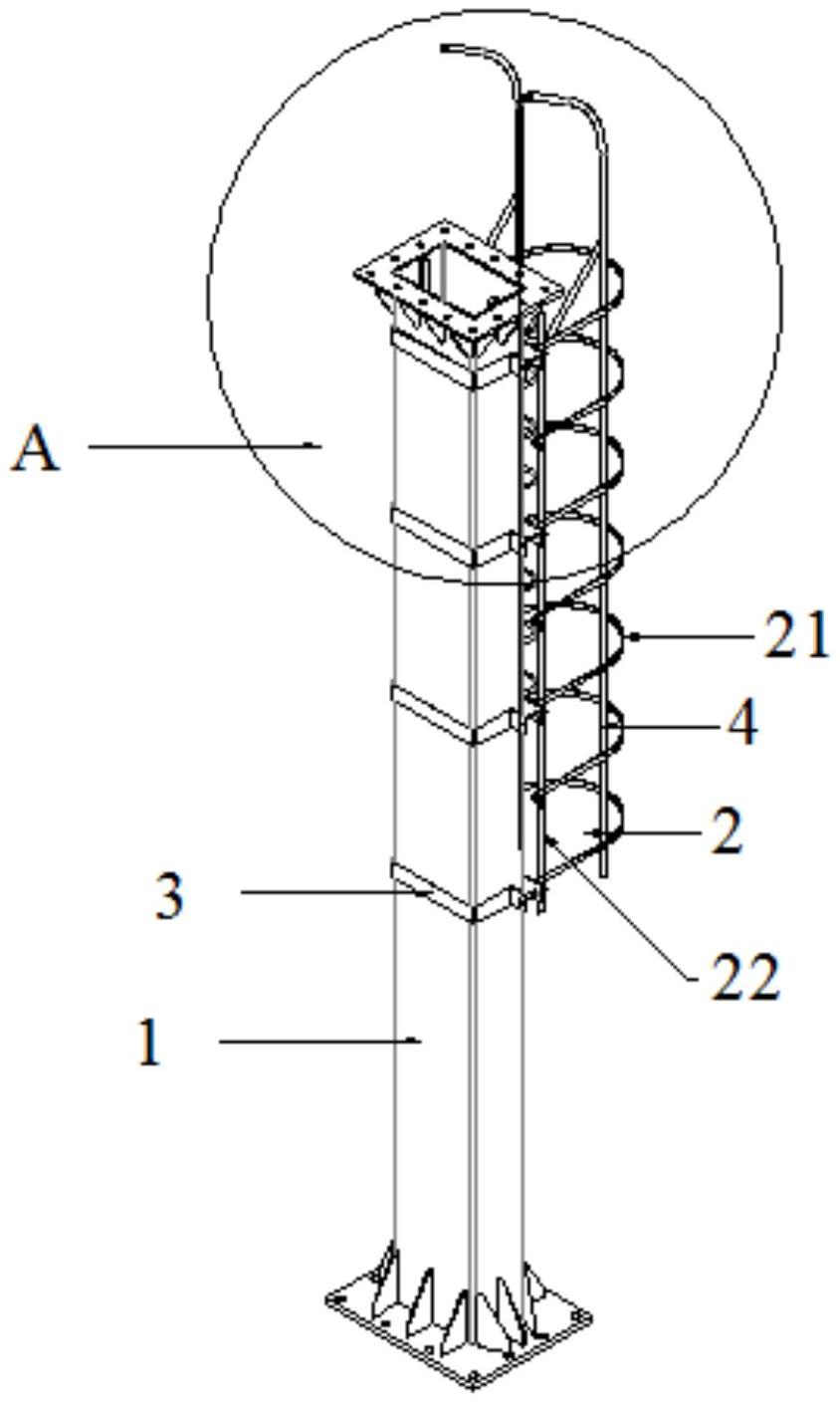 一种etc龙门架爬梯护笼结构