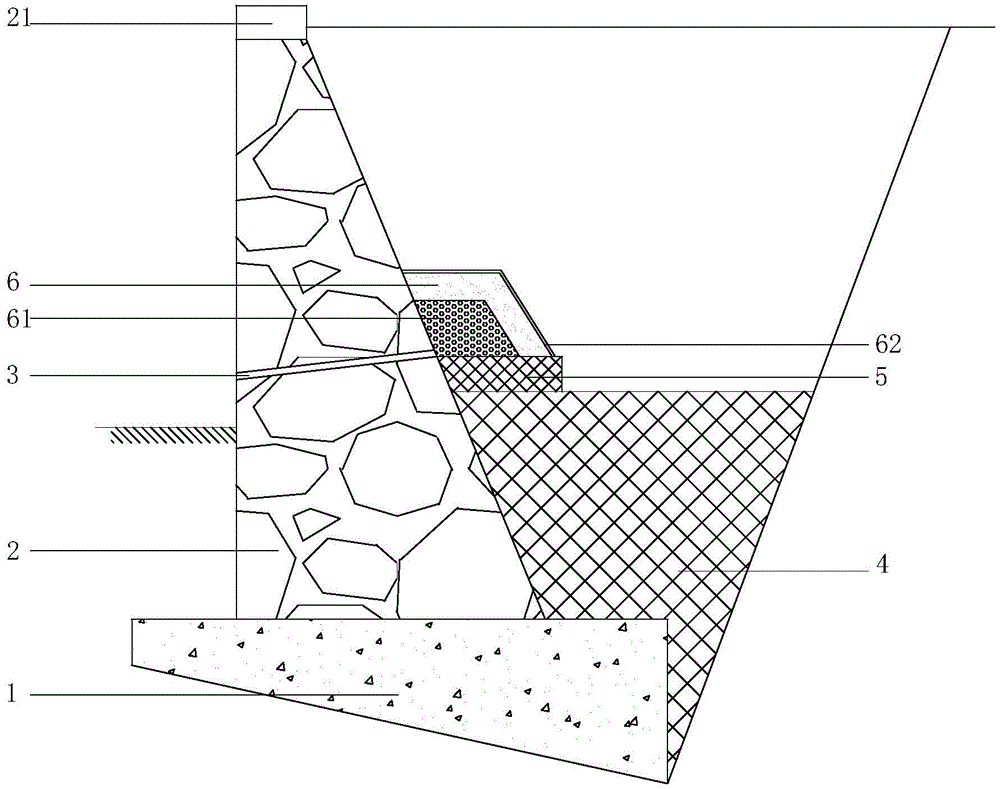 cn212534195u_一种重力式挡土墙的反滤结构有效