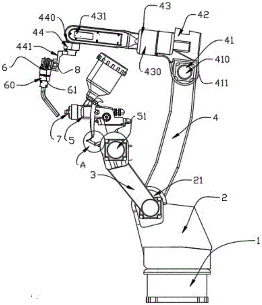 一种自动感知喷涂智能机器人用喷涂机械臂