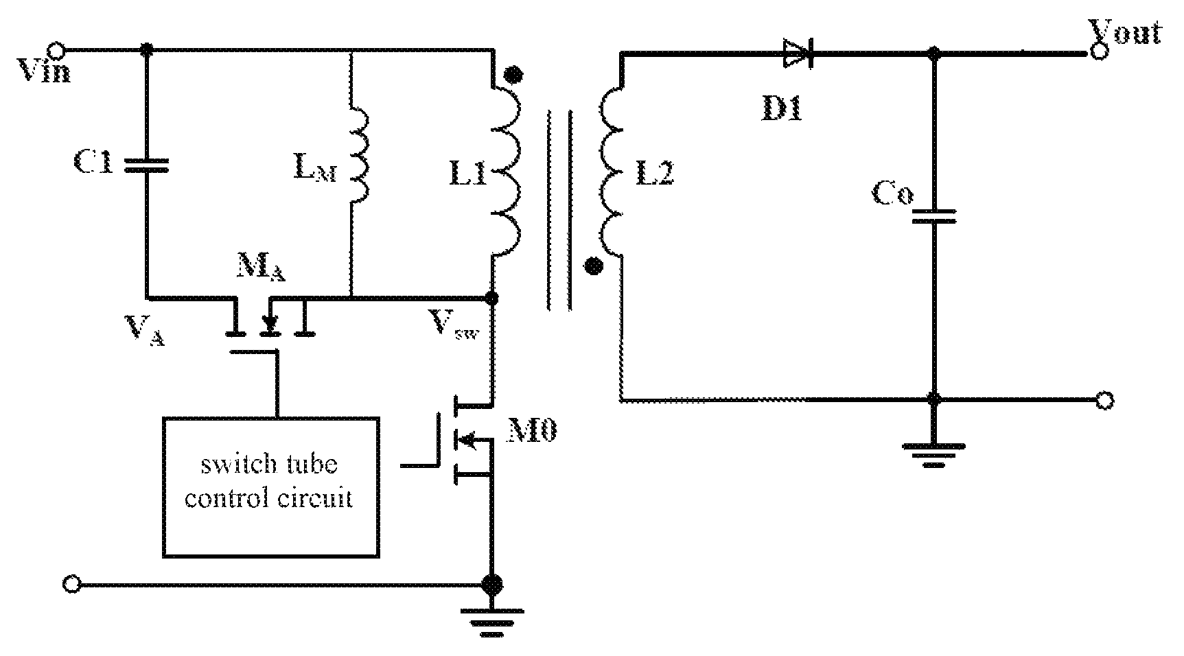 us10461653b1_active-clamp flyback circuit and control method