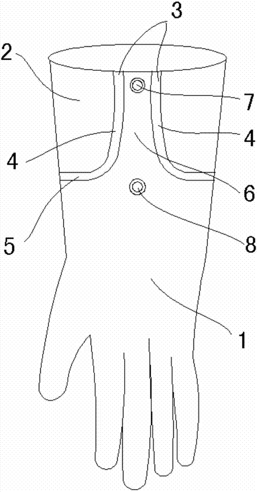 cn208242952u_一种实验室带拉链乳胶手套有效