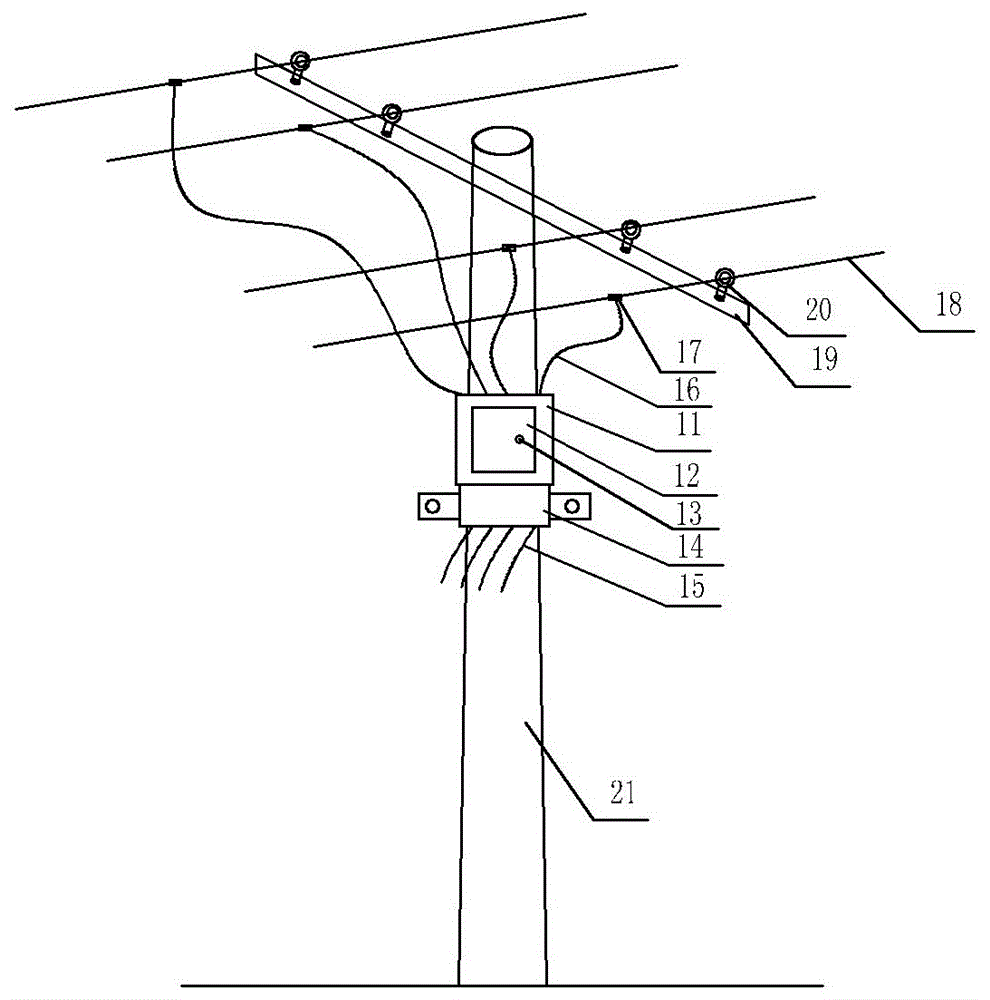 4kv线路电杆接户线分接箱