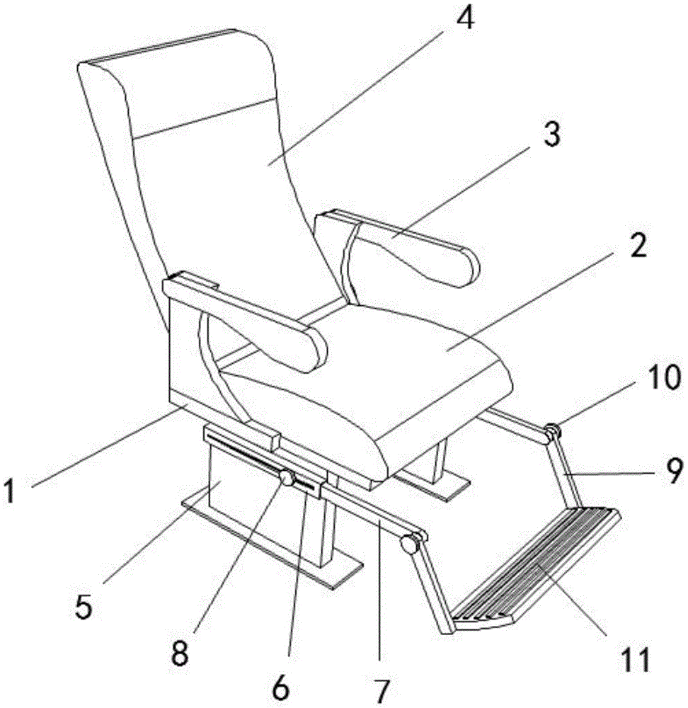 cn208827836u_一种具有脚踏板的高铁座椅