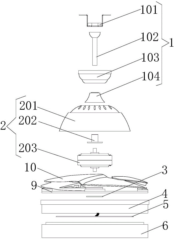 cn208750674u_一种风扇灯灯盘结构及风扇灯