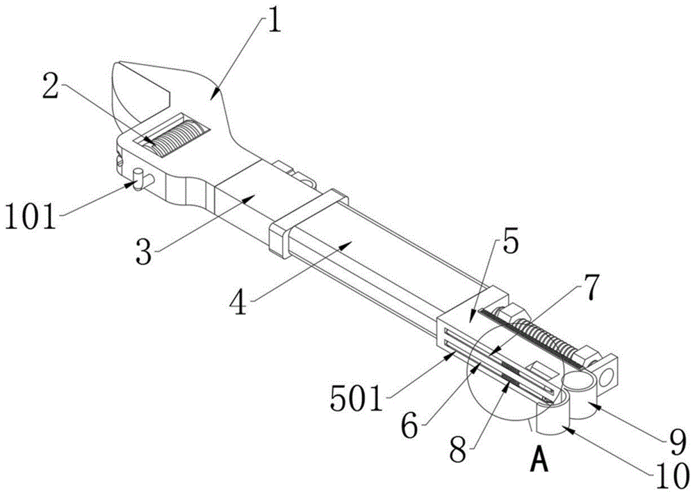 cn110497345a_用于电气检修的集成式活动扳手结构