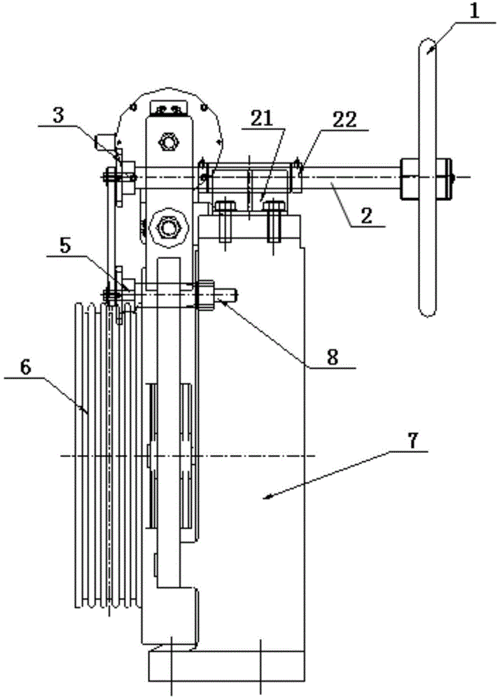cn209009902u_一种电梯手动盘车装置
