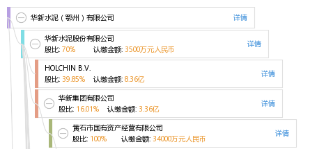 股權結構圖譜—華新水泥(鄂州)有限公司—天眼查