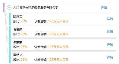 九江县阳光建筑劳务服务有限公司_【信用信息