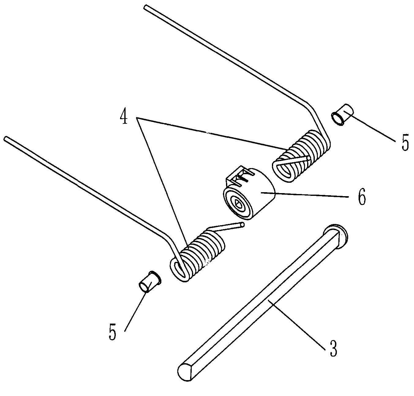 孔,铰链机构活动连接,铰链机构包括转轴,套装在转轴上的扭簧和阻尼器