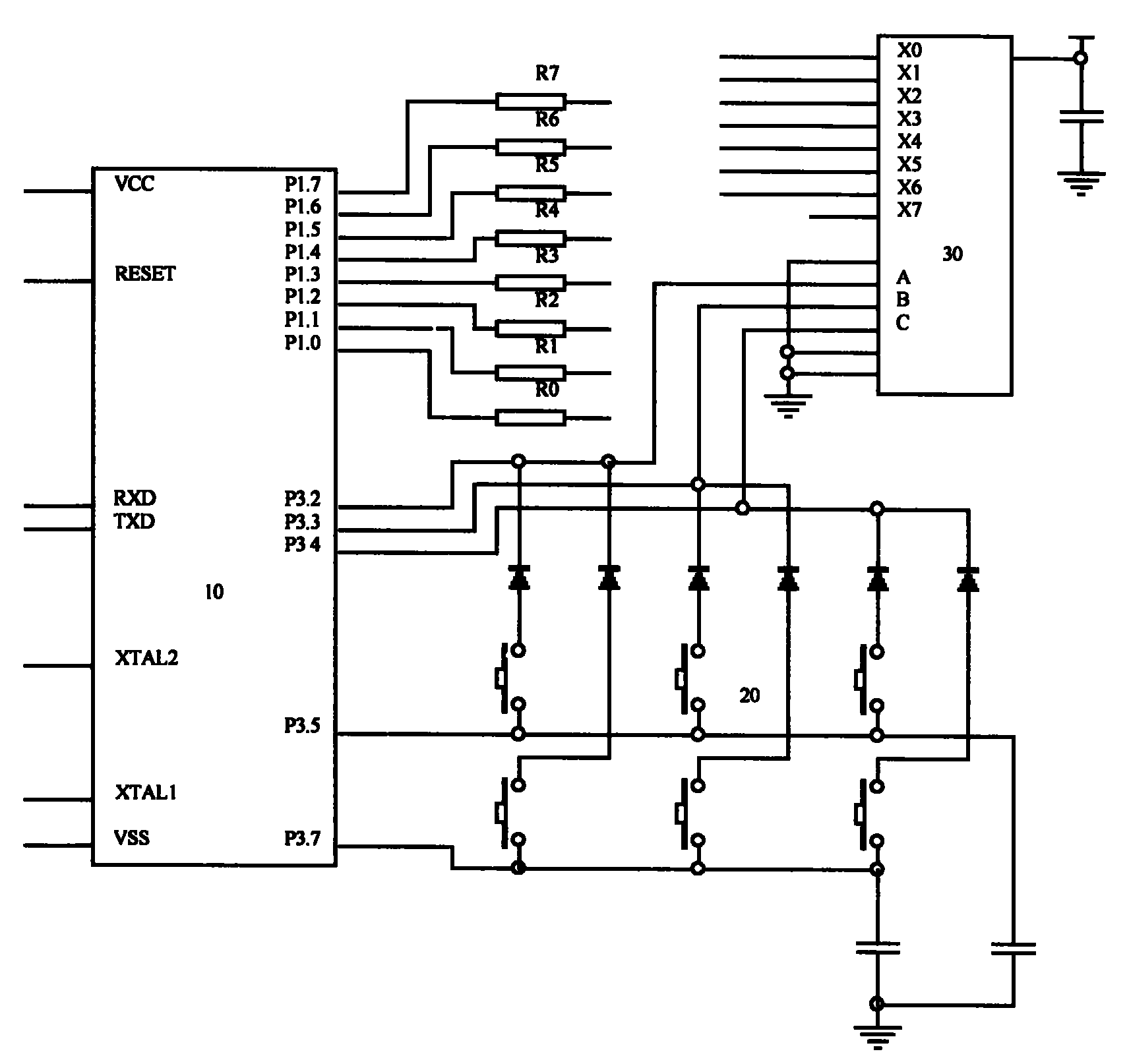 变频器键盘电路