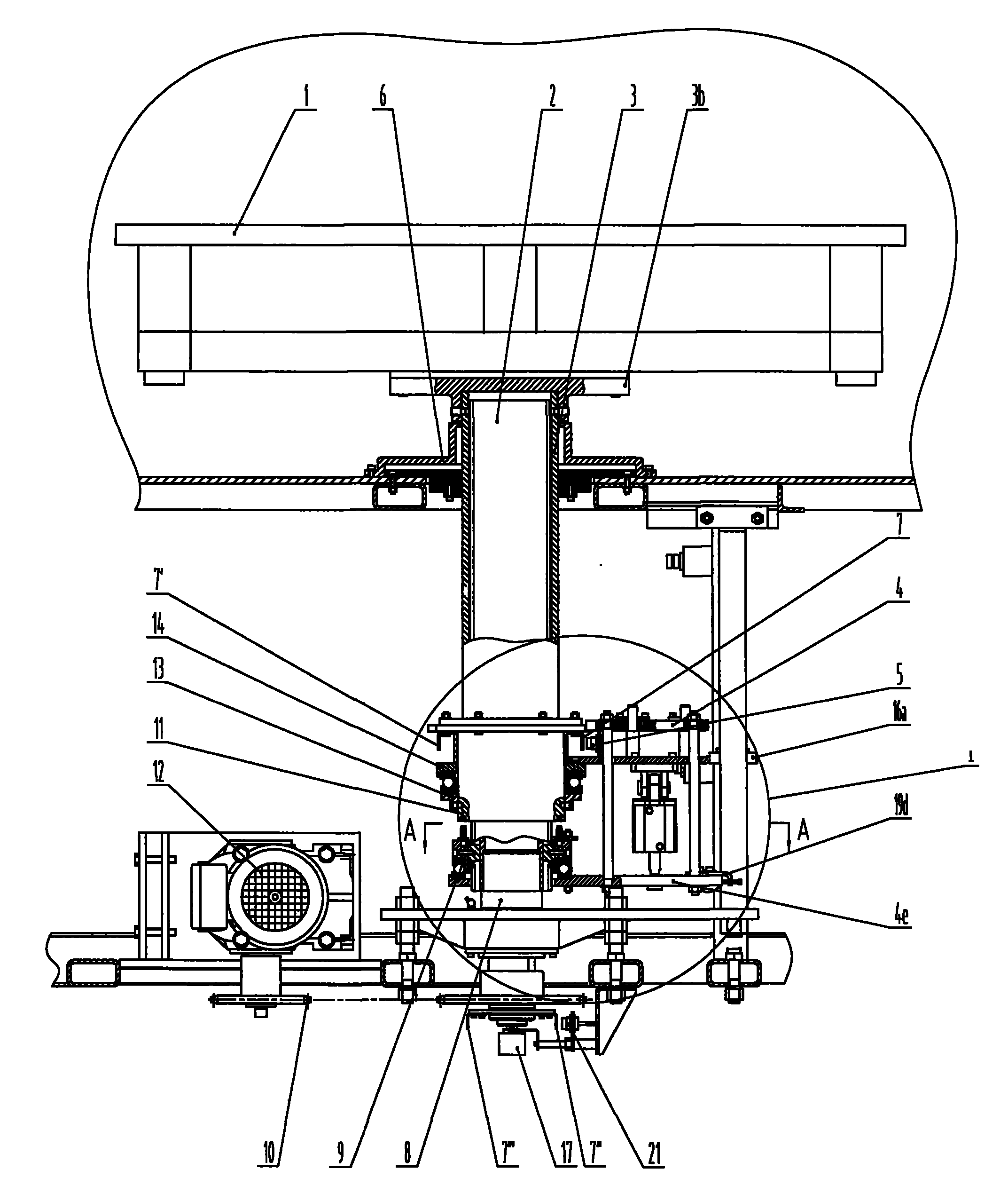 cn101391376a_單驅動控制工作臺旋轉和升降的裝置有效