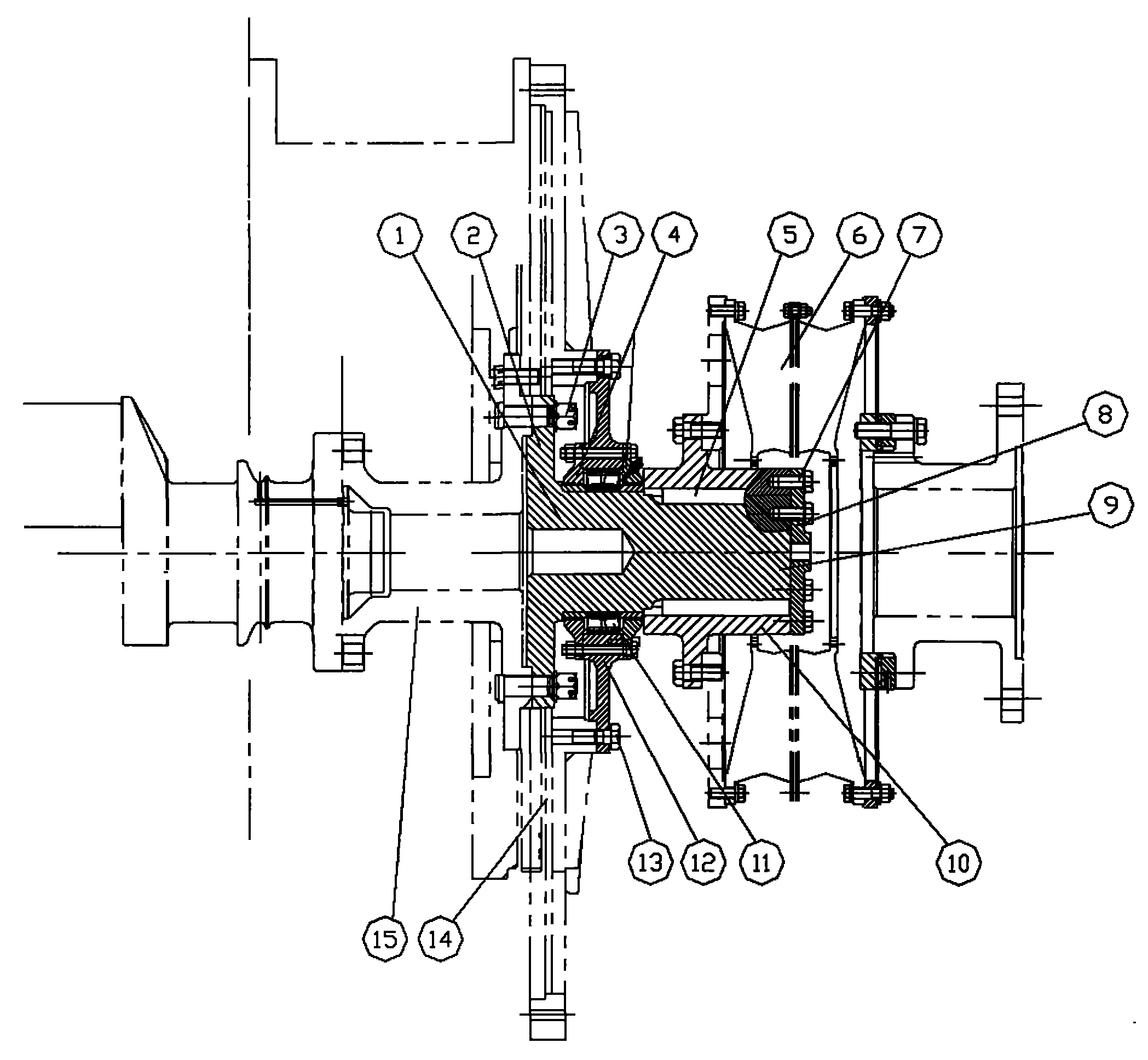 cn101634342a_柴油機彈性聯軸器支撐裝置失效