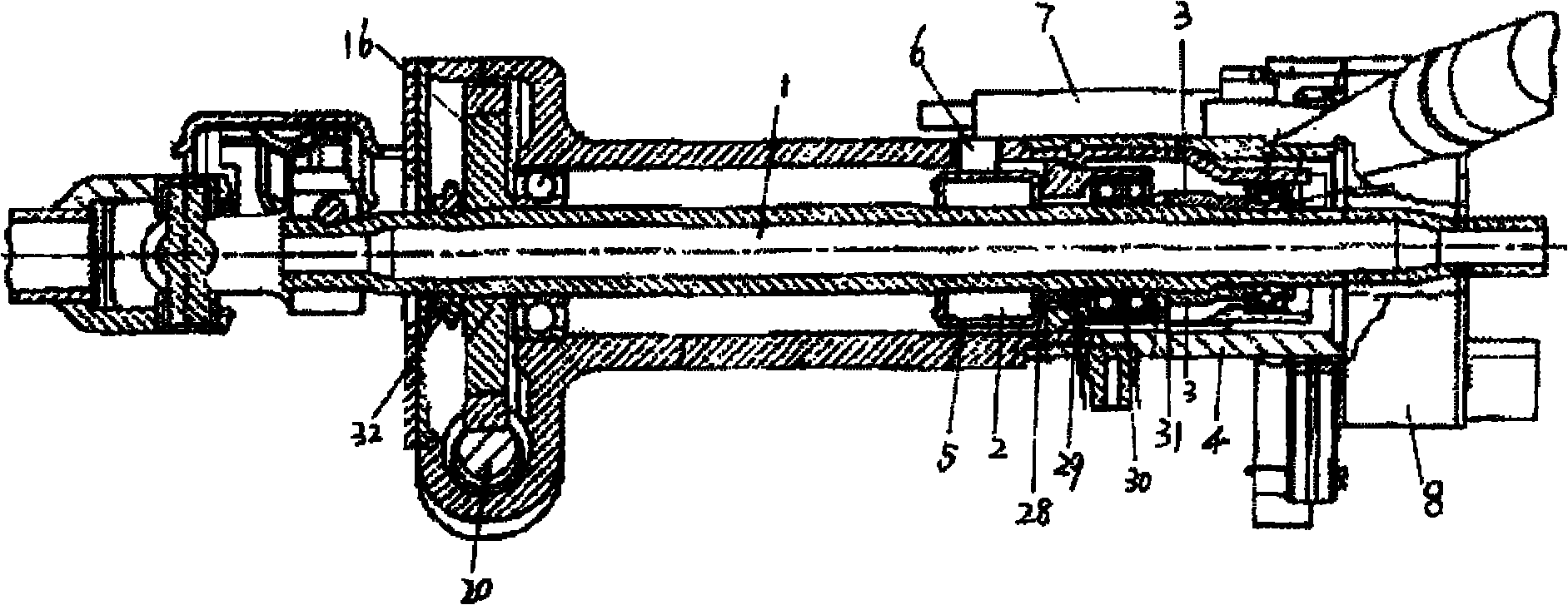 一种装有非接触式扭矩传感器的转向管柱