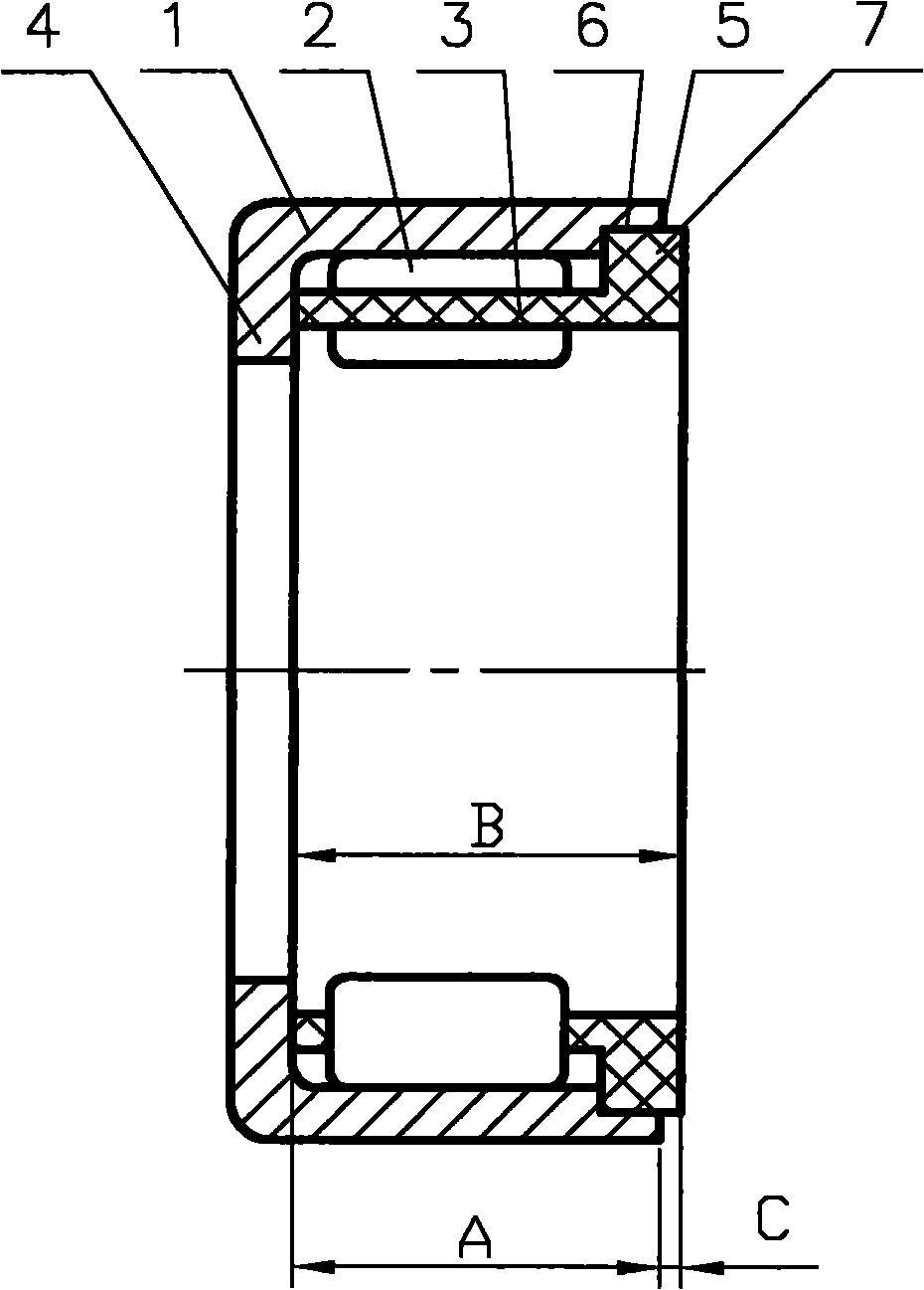 保持架不从动且外圈开口的滚针轴承