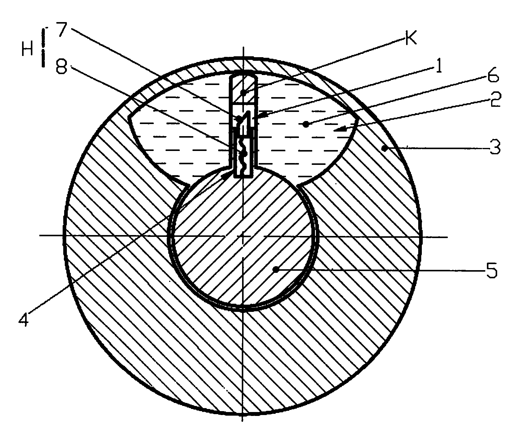 一种通过设置单向阻尼块实现异向转速不同的液压阻尼器