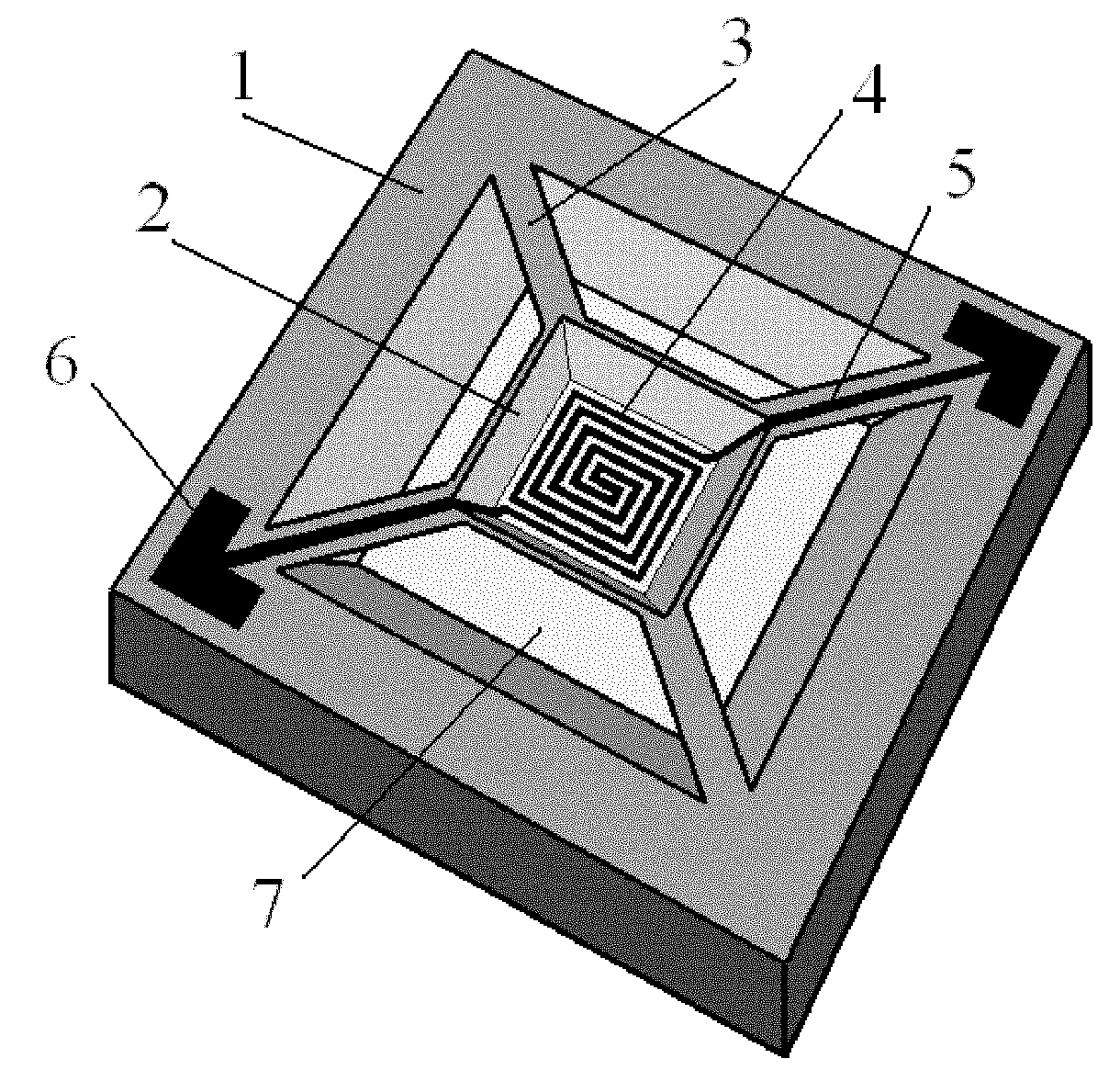 一种具有凹槽形加热膜区的三维微型加热器及其制作方法