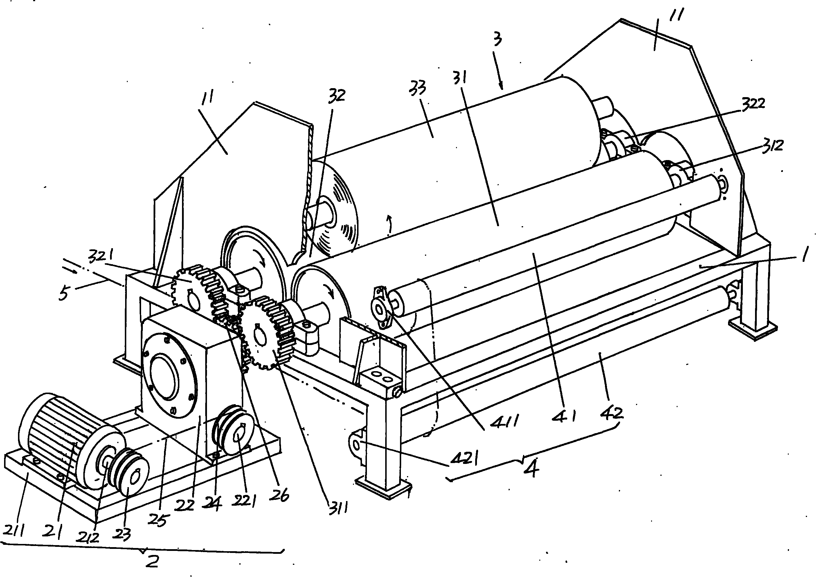 脱蜡玻璃纤维布的收卷机构