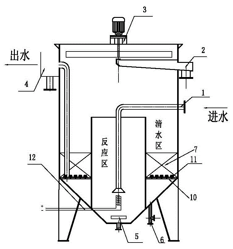 基于电凝聚和二次过滤的竖流式气浮水处理装置