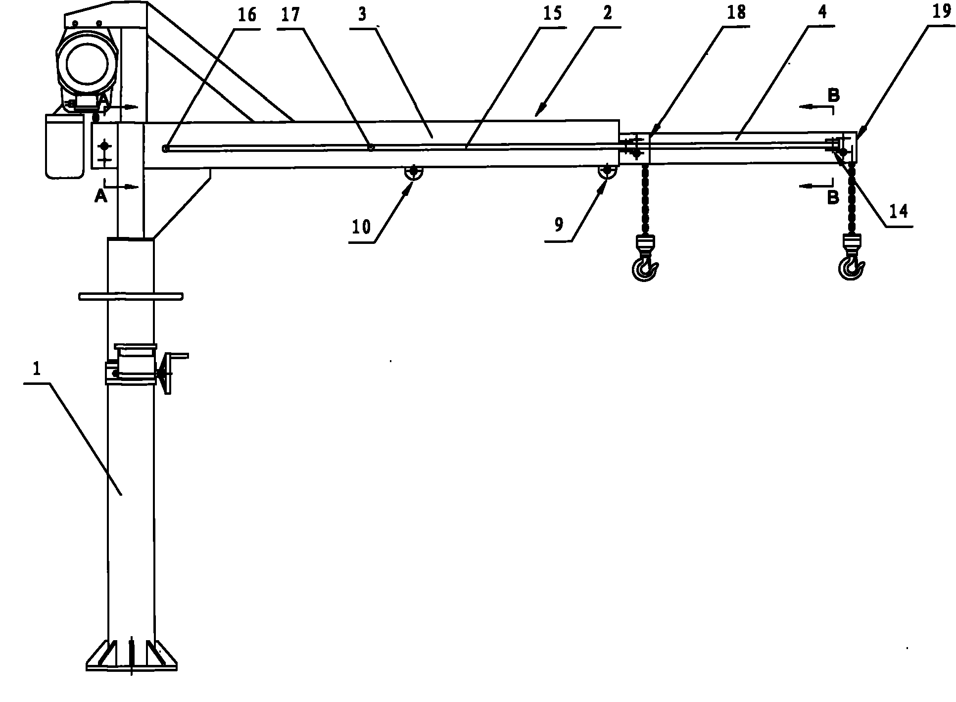 伸缩臂式旋臂起重机