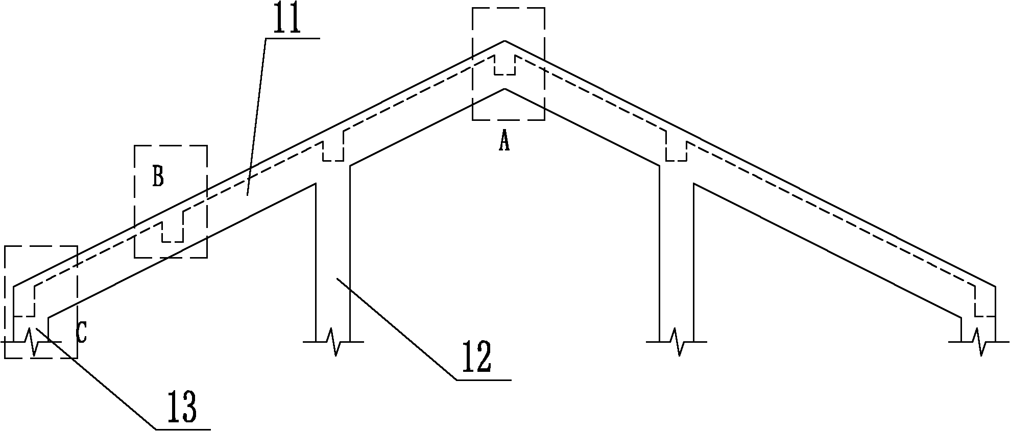 物结构利用计算机辅助设计在建筑物结构模型上构建坡屋面梁结构模型