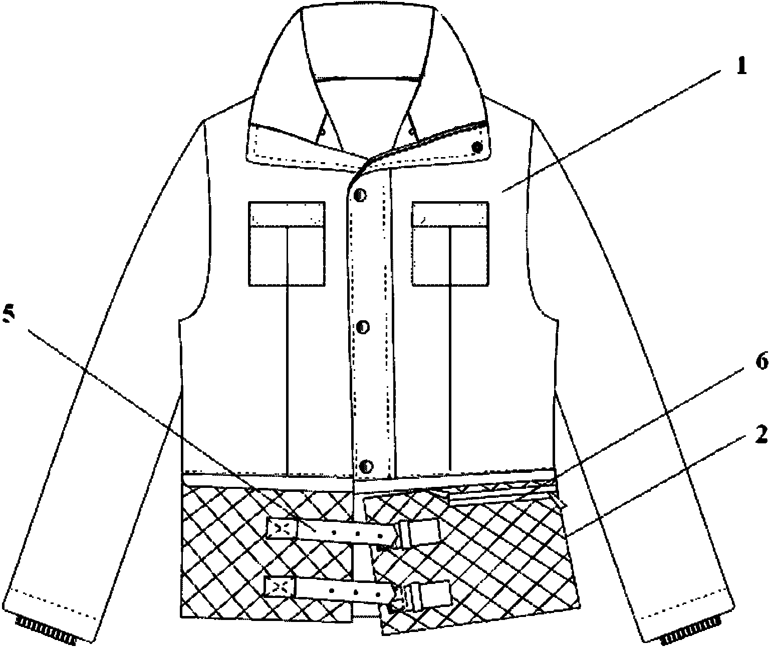 cn102188058a_多功能型防寒服外套失效